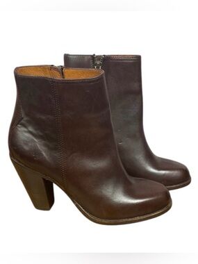FRYE Jenny Jet Elegant Dark Brown Leather Ankle Boots Size 6.5